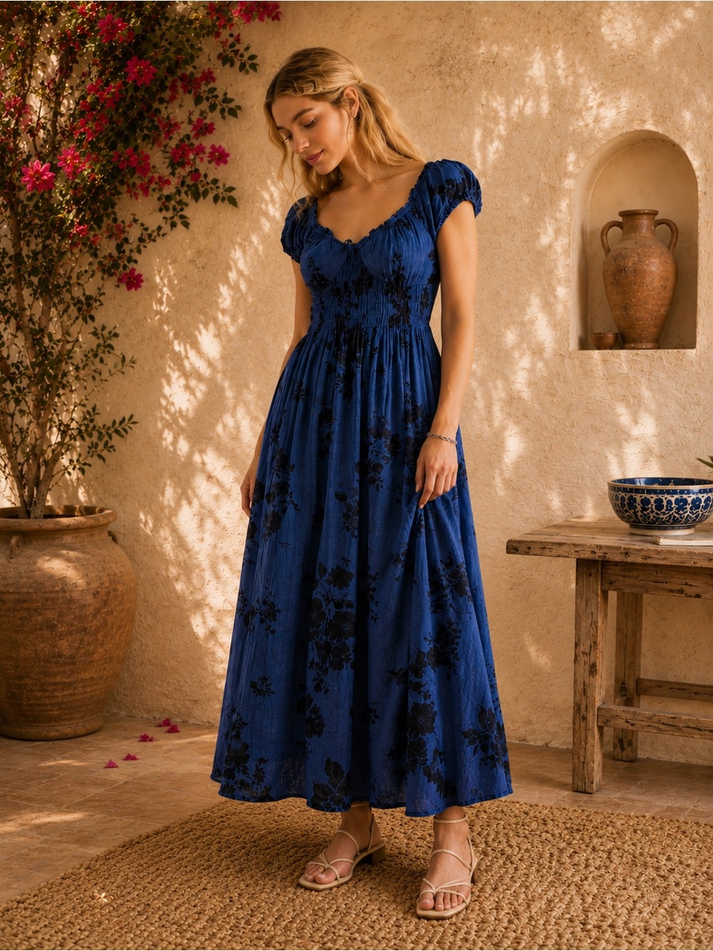 Free People Forget Me Not Maxi Dress Rare Blue